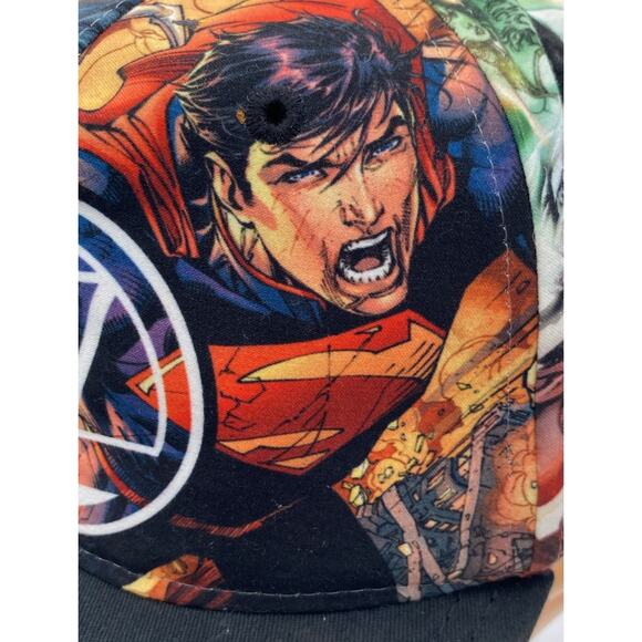 Justice League Batman Superman Flash Wonder Women Snapback Cap YOUTH Size 11/16 - Picture 2 of 9